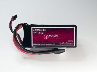 MaltaRotors 14.8v 1300mah 65c LiPo Battery