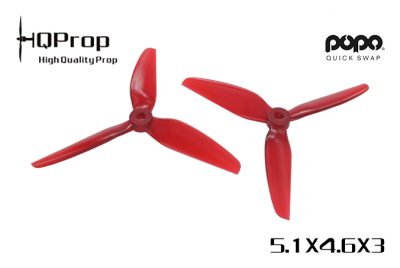 HQProp DP 5.1X4.6X3 PC POPO Tri-Bladed Propeller Light Red