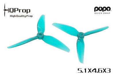 HQProp DP 5.1X4.6X3 PC POPO Tri-Bladed Propeller Light Teal