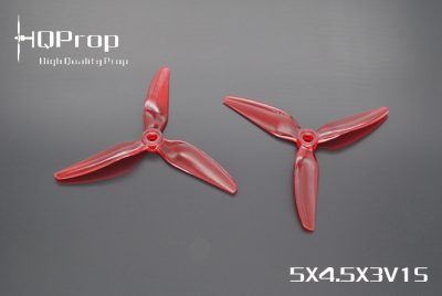 HQProp DP 5X4.5X3V1S PC Tri-Bladed Propeller Light Red