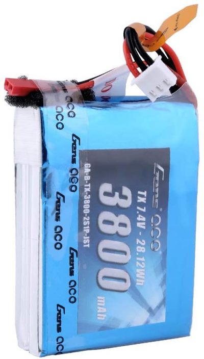 GENS ACE 3800mAh 7.4V 2S1P TX Lipo Battery Pack with JST-SYP Plug