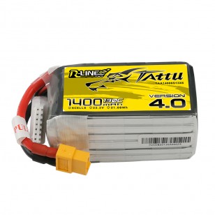 Tattu R-Line Version 4.0 1400mAh 22.2V 130C 6S1P Lipo Battery