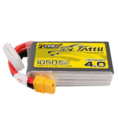 Tattu R-Line V4 1050mAh 14.8V 130C 4S1P Lipo Battery